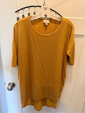 LuLaRoe XS Mustard Modal Oversized High Low Tunic Top